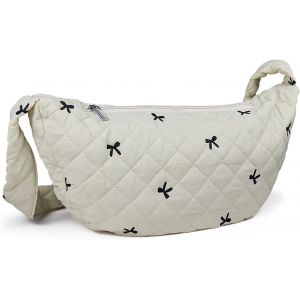 ERSHI-Sac à bandoulière matelassé pour femme - Gonflé - Grand - Léger - Sac à main pour femme - Papillon brodé - Nuage - Pour le s[2 - Neuf