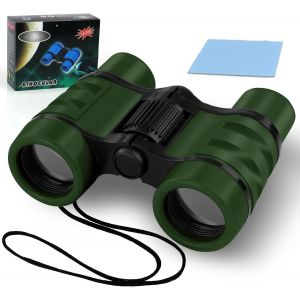 KALANKA-Jumelles Enfant, Grossissement 4X30, Jouet Enfant 4-12 Ans, Jumelles pour Enfants Jouet Parfait pour Les Petits Garcons et Filles Cadeau de Noël Enfants Jeux Exterieur, Antidérapant, Vert arm - Neuf