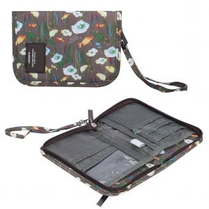 HJLIAN Portefeuille de voyage multi-usages, porte-passeport, organiseur pour cartes, billets, argent (marron) - Neuf