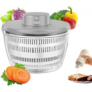 Letnerny-Essoreuse À Salade 4l Grande, Electrique Panier A Salade Avec Couvercle, Professionnelle Essoreuse Salade Automatique Sans Fil, Base Antidérapante, Salad Spinner Pour Laver Les Salades,Fruit - Neuf