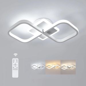 Plafonnier Led Dimmable Carr&eacute; Moderne,40w 40cm 3000k-6500k,Luminaire Plafonnier Int&eacute;rieur Avec T&eacute;l&eacute;commande,Blanc Lampe De Plafond Led Pour Chambre &Agrave; Coucher,Salon - Neuf