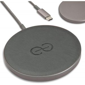 SJZG-Empower Magnetic Wireless Charger Pad - Compatible Avec Magsafe Pour Iphone 16/15/14/13/12 & Qi-Certified Devices - Premium Vegan Leather [Gris] - Neuf