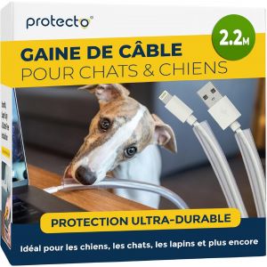 Protective Cable for Dogs and Cats-2.15 m,Diameter 5 mm-Ultra-Strong,Anti-Bite,Transparent,Odourless,Easy to Install-Protects Audio,Video and Electrical Cables - Neuf