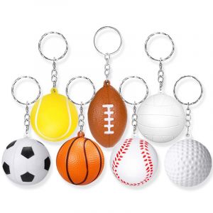 Pi&egrave;ces De Mini Football De Porte-Cl&eacute;s Football Faveur De Porte-Cl&eacute;s Football, Balles Anti-Stress De L'&Eacute;quipe De Football De Cadeau De Ballons De Sport Party Favor Sac Remplisseurs De Soccer, Rugby, Volley-Ball Tennis Golf - Neuf