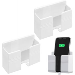 Senior-2 Muraux Pour T&eacute;l&eacute;phone Avec Adh&eacute;sif, Support De Charge Avec Trou De R&eacute;ception Pour C&acirc;ble De Donn&eacute;es, Bo&icirc;te De Rangement Multifonction Pour Douche, Lit, &Eacute;tag&egrave;re Chevet[L1024] - Neuf