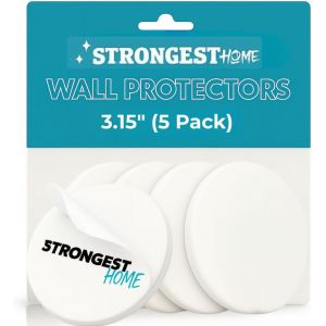 Strongest Home Poign&eacute;e De Porte Murale 8cm Set 5 Pi&egrave;ces Caoutchouc Blanc Bouton De Porte Rond Coussin Protecteur Mural Silencieux Pour Poign&eacute;e De Porte. Protecteur Mural Silencieux Pour Porte - Neuf