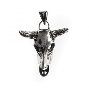 T&ecirc;te De Buffle Pendentif Argent Rock - Neuf