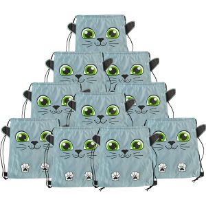 acdsgd-Lot de 10 sacs &agrave; dos pour enfants avec cordon en polyester (41 x 34 cm) | Sacs r&eacute;utilisables en tissu pour cadeau d'anniversaire, go&ucirc;ter, sport et cadeaux scolaires - Neuf