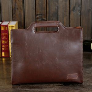 Mallette d'affaires en cuir pour hommes,sac à main Portable de voyage,solide et décontracté,sacoche à bandoulière,grand sac d'ordinateur Portable de bureau XA219C - Coffee - Neuf