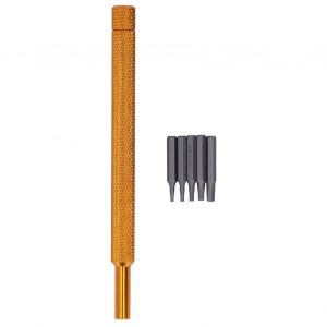 HJLIAN Jeu de tournevis hexagonaux en alliage d'aluminium avec 5 embouts H1.3 H1.5 H2.0 H2.5 H3.0 pour reparation et entretien, dore - Neuf