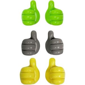 Lot De 6 Crochets Muraux Créatifs Pour Pouces - Crochets Muraux Autocollants - Petits Crochets À Main - Crochets Muraux Colorés - Crochets De Rangement Muraux Et Clips De Câble Pour La Maison Et Le - Neuf