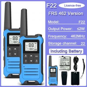 Baofeng &iquest; Mini talkie-walkie F22 PMR FRS, &eacute;tanche, type-c, sans licence, NOAA, Radio jambon bidirectionnelle Portable pour la chasse, 2 pi&egrave;ces BL FRS Add BAT-BL - Neuf
