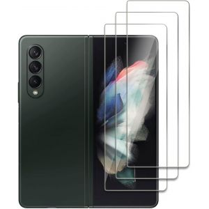 [3 Pi&egrave;ces] Verre Tremp&eacute; Pour Samsung Galaxy Z Fold 3 5g Protection &Eacute;cran, Ultra R&eacute;sistant Film Protection &Eacute;cran, Ultra Hd, 9h Duret&eacute;, Sans Bulles, Anti-Rayures, Facile &Agrave; Installer - Neuf