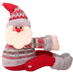 No&euml;l Crochets de Rideau-Santa Claus, la Poup&eacute;e de Crochets de Rideau, R&eacute;glable Ruban Adh&eacute;sif pour les Anneaux de Rideau - Neuf