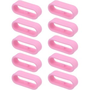 Kal-10pcs Boucles De Bracelet De Montre En Silicone Anneaux De Fixation De Remplacement Silicone Support De Montre Pour Bracelet De Montre De 18mm De Largeur, Rose - Neuf