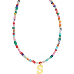 Kal-Collier Alphabet En Perles Color&eacute;es, Colliers Pour Femmes, Colliers De Perles Simples, Colliers Boho, Bijoux De Mode, Cadeaux Pour Femmes - Neuf
