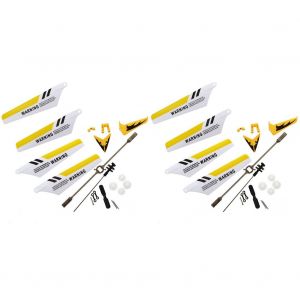 2x Kit De Remplacement Pour S107 / S107g Rc - Helicoptere, Pales, Decorations Queue, Lame , Connect Buckle, Inner Shaft Jaune - Neuf