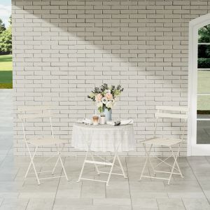 Lot de 3 Meubles de Jardin de Balcon, Bistrot Bar Salon de Jardin Exterieur 2 Personnes - Neuf