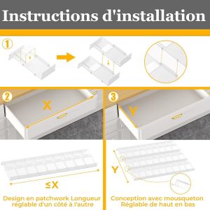 Tianyi-Rangement Epices Tiroir, 36 Pi&egrave;ces 12 * 5 * 2,5 Cm Organisateur Porte &Eacute;pices Pour Tiroirs De Cuisine, Tiroir &Agrave; &Eacute;pices Colocalisable Pour Pots D'&eacute;pices - Neuf