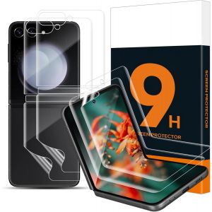 2+2 Pack Tpu Verre Trempé Pour Samsung Galaxy Z Flip 6 5g, Anti Rayures Protection Écran+Film Protecteur Au Dos, Sans Bulle, Tactile Sensible, 0,15mm Hd Claire Z Flip 6 5g Vitre Protection - Neuf