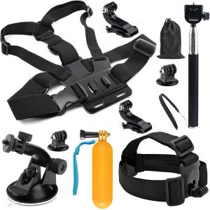 10 en 1 Accessories Pack Kit Selfie B&acirc;ton pour GoPro Hero 13/12/11/10/9/8/7/6/5/Fusion Crosstour Campark Nouveau APEMAN WiMiUS TecTecTec YI AKASO Campark Victure - Neuf