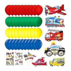 D&eacute;cor de f&ecirc;te de transport pour les gar&ccedil;ons, Joyeux anniversaire Construction V&eacute;hicule Th&egrave;me Circulation Garland Kit - Neuf