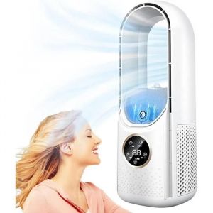 Ventilateur Sans Pales - Silencieux Ventilateur Tour Avec 6 Vitesses 8H Minuterie - Ventilateur Colonne Avec Humidification -[S58] - Neuf