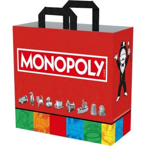 KAL-Monopoly Sac Cabas - Taille M 40 X 45 X 20 Cm - Matière Recyclée - Rouge - Neuf