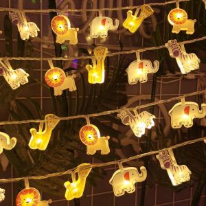 Kal-Guirlande Lumineuse Animale, 2 M, 12 Led, Pour Chambre D'enfant, Lumières Décoratives Pour Poussette, Animaux De Compagnie, Pour Tente, Lit, Chambre À Coucher, Mariage, Noël - Neuf