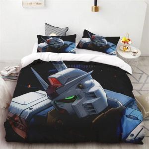 Housse De Couette Guerrier Mécanique Gundam Enfants Et Adolescents Cadeau D'anniversaire Decoration De Chambre Parure De Lit Trois Pieces Sans Draps - Neuf