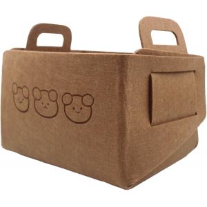 1pc Bo&icirc;te De Rangement,18 X 13 X 12cm Paniers De Rangement Pliables Panier Rangement Tissu Cube De Rangement Tissu,Bac De Rangement Avec Poign&eacute;es Pour V&ecirc;tements-Brun Rouge&acirc;tre - Neuf