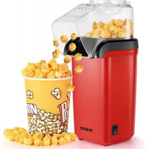 NouvelHorizonstore-Machine &agrave; Pop Corn, 1200 W Machine &agrave; pop-corn &agrave; Air Chaud, Appareils &agrave; popcorn &eacute;lectrique, pr&ecirc;t en 2 Minutes, Sain et sans huile pour les soir&eacute;es Cin&eacute;ma, Rouge - Neuf