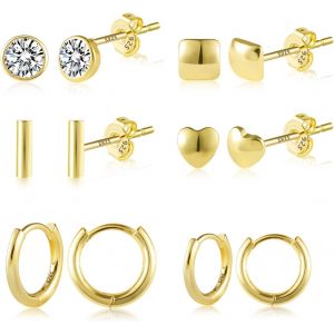 Kal-Boucles D'oreilles Pour Femme, Boucles D'oreilles Pour Femmes Hypoallerg&eacute;nique, Boucles D'oreilles Cr&eacute;oles Cartilages Pour Plusieurs Piercings, Bijoux Cadeau Pour Femme Fille - Neuf