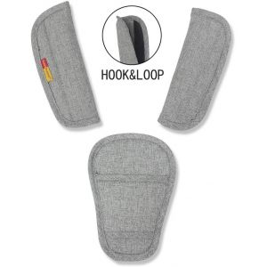 Lot De 3 Housses De Siège Auto Pour Poussette Bébé, Coussins De Ceinture De Sécurité Souples Et Universels Pour Nouveau-Nés, Nourrissons Et Tout-Petits (Gris) - Neuf