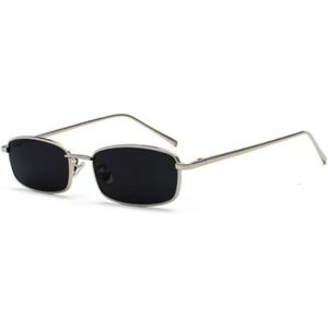 Lunettes De Soleil Rectangulaires Classiques Rétro Fines Monture En Métal Verres Vintage Rectangle Couleur Bonbon Lunettes De Soleil - Neuf