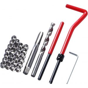 Lot de 30 pièces M6 x 1,0 mm - de réparation de filetage en acier inoxydable Kit de réparation de filetage métrique - Kit d'outils à main pour réparation automobile - Neuf