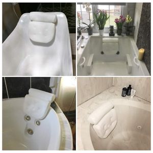 Oreiller de salle de bain, oreiller de spa, technologie Air Mesh 4D et 7 ventouses pour soutenir la tête - Neuf