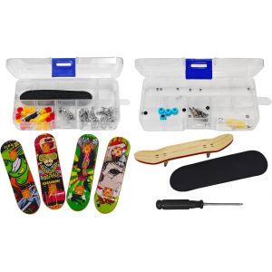 KAL-Skateboard &Agrave; Doigts 5 Pi&egrave;ces Avec Outils D'Installation, Jouets Cr&eacute;atifs Pour Enfants, Mod&egrave;le De Mini Skateboard, Jouets Int&eacute;ressants, Jouets Anti-Stress - Neuf