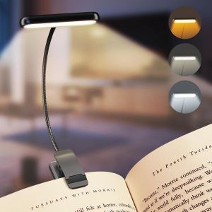Cheng-Lampe De Lecture Rechargeable Avec Câble De Type-C, Liseuse Lampe Clip [3 Couleurs Et 10 Luminosités] Mini Veilleuse Flexible À Col De Cygne Et À Pince Pour Les Enfants - Neuf