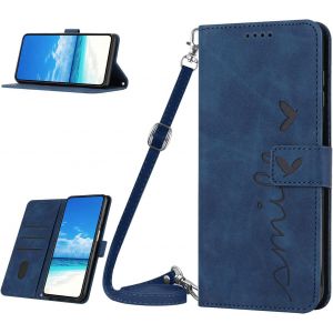 Te-Coque Pour Samsung Galaxy A21s, Etui En Cuir Pu Portefeuille Antichoc Flip Pour Samsung A21s Avec Lani&egrave;re [Fentes De Cartes] [Fonction Support] [Fermeture Magn&eacute;tique] - Bleu - Neuf
