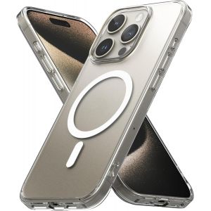 TRAHOO-Coque magn&eacute;tique pour iPhone 15/15 Pro Max, anti-jaunissement, iPhone 15, compatible avec chargeur MagSafe, coque de t&eacute;l&eacute;phone anti-choc, transparente et fine (iPhone 15 Pro) - Neuf