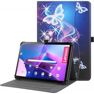 Étui Universel Pour Tablette 9-10.5 Pouces,Housse Folio Support En Cuir Pu À Plusieurs Vues Angles Dragonne Pour Tablette Tactile 9"" 10.1"", Avec Bande De Fixation En Silicone Réglable -Plbf.[F4] - Neuf