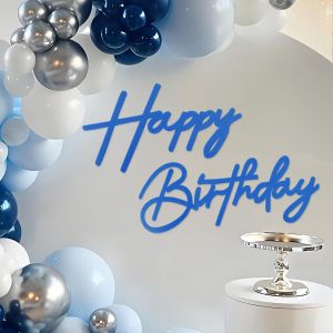 KALANKA-Panneau « Happy Birthday » en feutre bleu pour décoration d'arche de ballons u2013 1 pièce, tous âges, garçons, hommes - Neuf