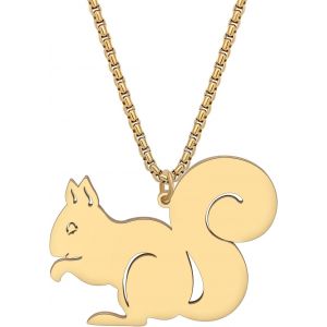 Kal-Collier D'&eacute;cureuil En Acier Inoxydable Pendentif En Forme De Pomme De Pin Plaqu&eacute; Or 18k Bijoux Pour Femmes Filles Charms Cadeaux - Neuf
