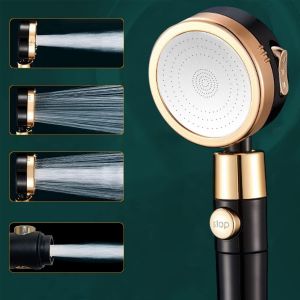 YEMAESRE-Pommeau De Douche, Economie Deau Pommeau Douche Anti Calcaire, Haute Pression Douchette Douche Salle De Bain Avec 3 + 1 Modes Et Filtre, Arrêt De L'Eau À Une Clé- Abs - Noir Mat (Noir) - Neuf