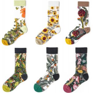 Jgd-Lot De 6 Paires De Chaussettes Pour Femme, Broderie Florale En Maille Respirante, Chaussettes D&eacute;contract&eacute;es &Agrave; Lacets Pour Femmes Et Filles - Neuf