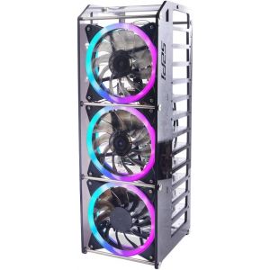 ChenQuanSarl-Raspberry Pi Cluster Boîtier, Raspberry Pi Rack Boîtier Stackable Boîtier Avec Ventilateur 120Mm Rgb Led 5V Pour Rpi 4B/3B+/3B/2B/B+ Et Jetson Nano (12-Couches) - Neuf