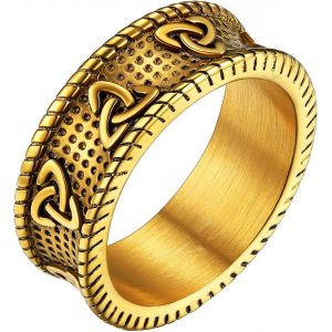 Tianyi-Bague Triquetra Homme Femme,Anneau Bande Celtique Celte Taille 54-72,Bijoux Fantaisie Cadeau Noel Anniversaire Pour Femmes Enfant Filles - Neuf