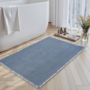 KAL-Tapis De Salle 40 X 60 Cm De Bain Gaufré Tapis De Sol Super Absorbant, Antidérapant Et Lavable En Machine - Neuf