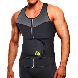 Vêtements Ceinture De Sudation Homme Minceur Débardeur Sauna Gilet Fitness Abdominale Gaine Sport Ventre Plat T Shirt Neoprene Veste Noir.[K138] - Neuf